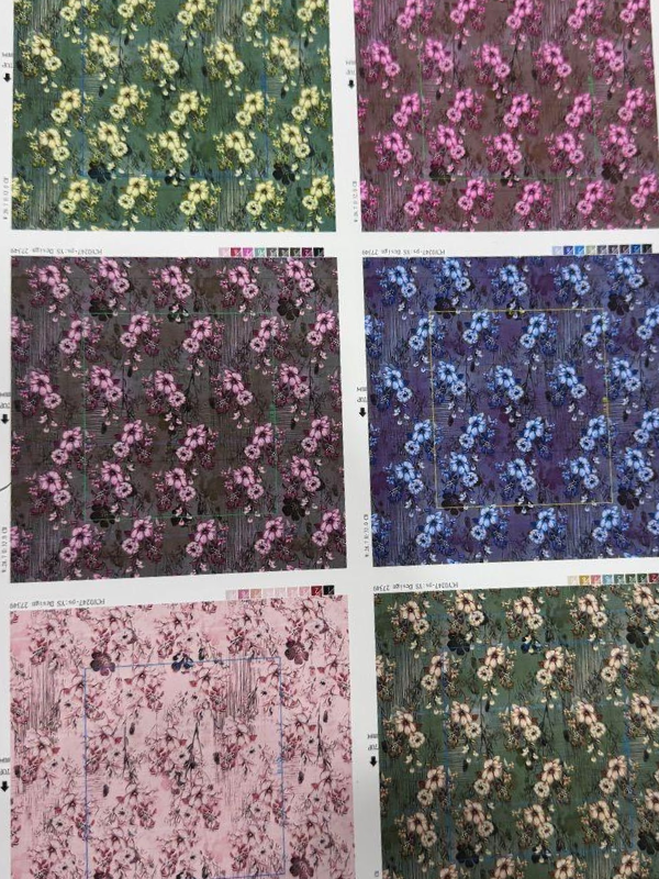 Deep Plum Violet Printed Lawn Unstitched Fabric (Soft Flowy Finish) Bulk Order