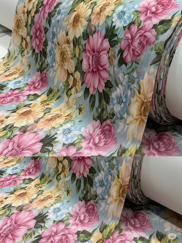 Elegant Pastel Printed Chiffon Fabric – Unstitched Material – 58" Wide – Wholesale Supplier