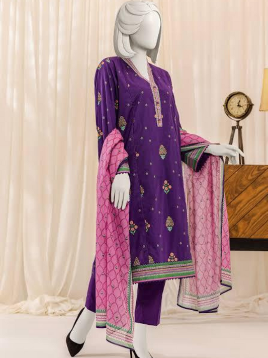 Blush Petal Pink Printed Lawn Unstitched Fabric (Soft Flowy Finish) Bulk Order