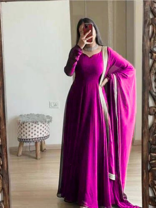 Dark Purple Mangan Fabric – 58” unstitched chiffon-like fabric for boutique use
