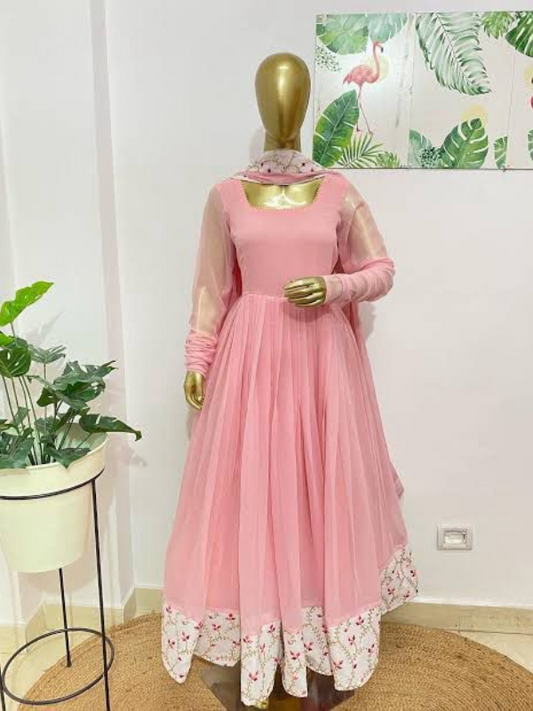 Light Coral Plain Mangan – unstitched wholesale chiffon 58”