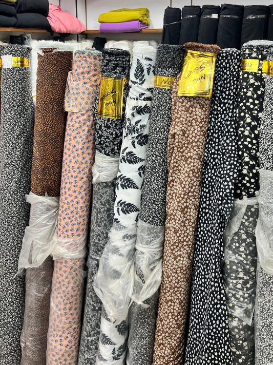 Imported Abstract Printed Mangan Fabric – Unstitched – 58" Width – B2B Bulk