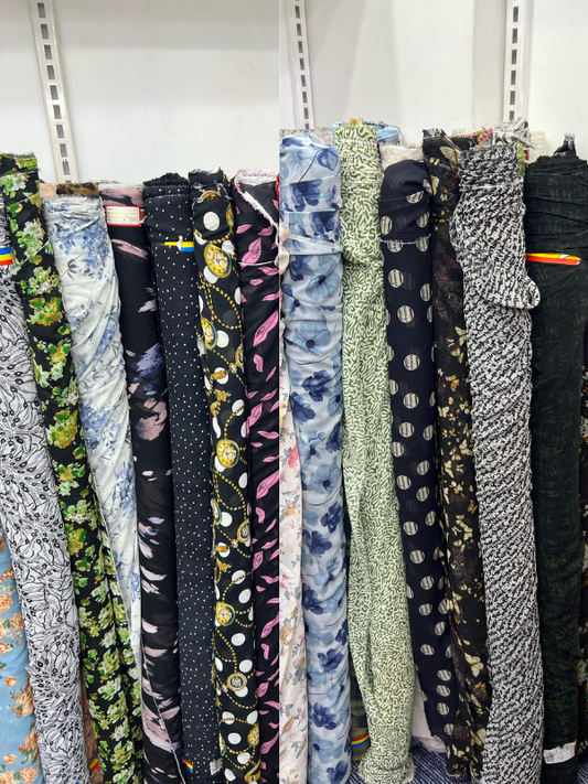 Elegant Floral Printed Chiffon Fabric – 58” Width – Wholesale Unstitched