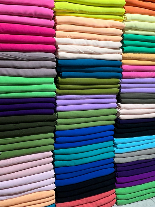 Sada plain solid Chiffon Fabric wholesale place Bulkwearz clothing