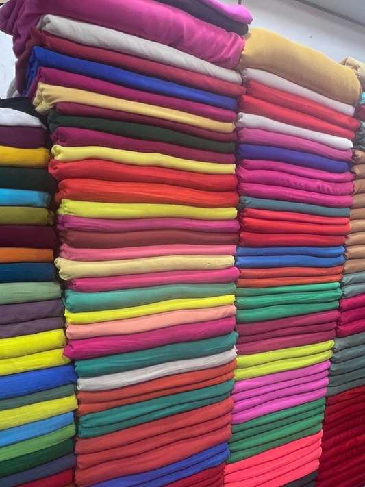 Sada plain solid Chiffon Fabric wholesale place Bulkwearz clothing